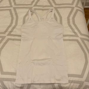 lululemon ebb to street tank in white, size 4